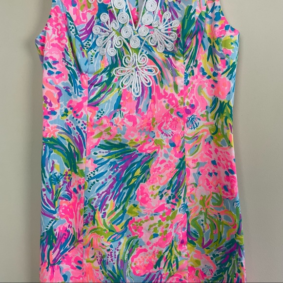 Lilly Pulitzer Gabby Resort Shift Dress Fan Sea Print Size 00 - Picture 6 of 12